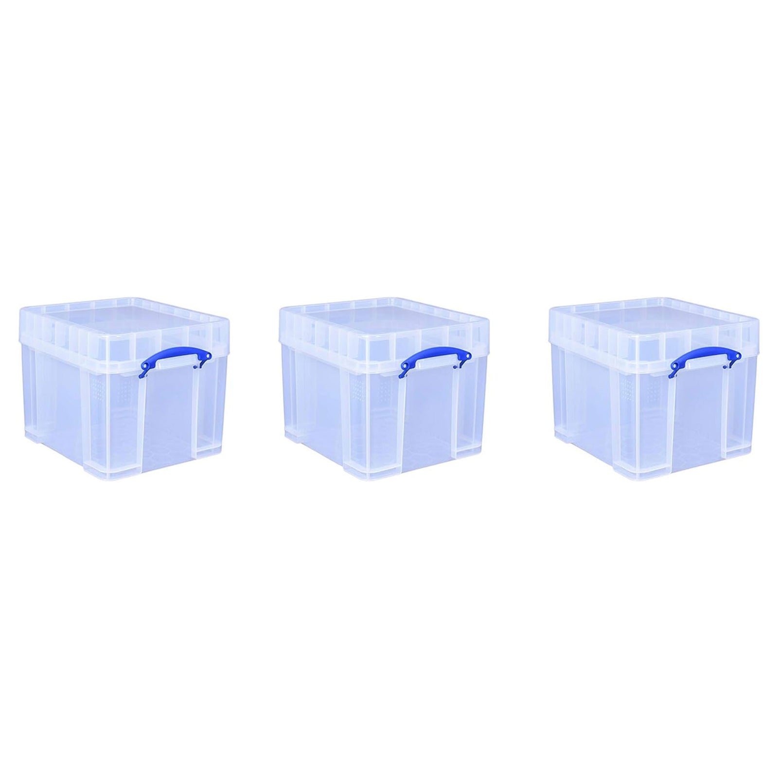 Really Useful Box 35 Liters Transparent Storage Container with Snap Lid, 6 Pack - VMInnovations