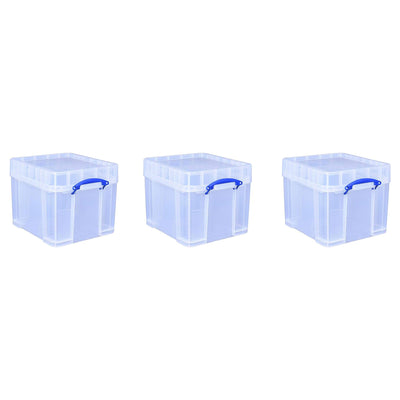 Really Useful Box 35 Liters Transparent Storage Container with Snap Lid, 6 Pack - VMInnovations