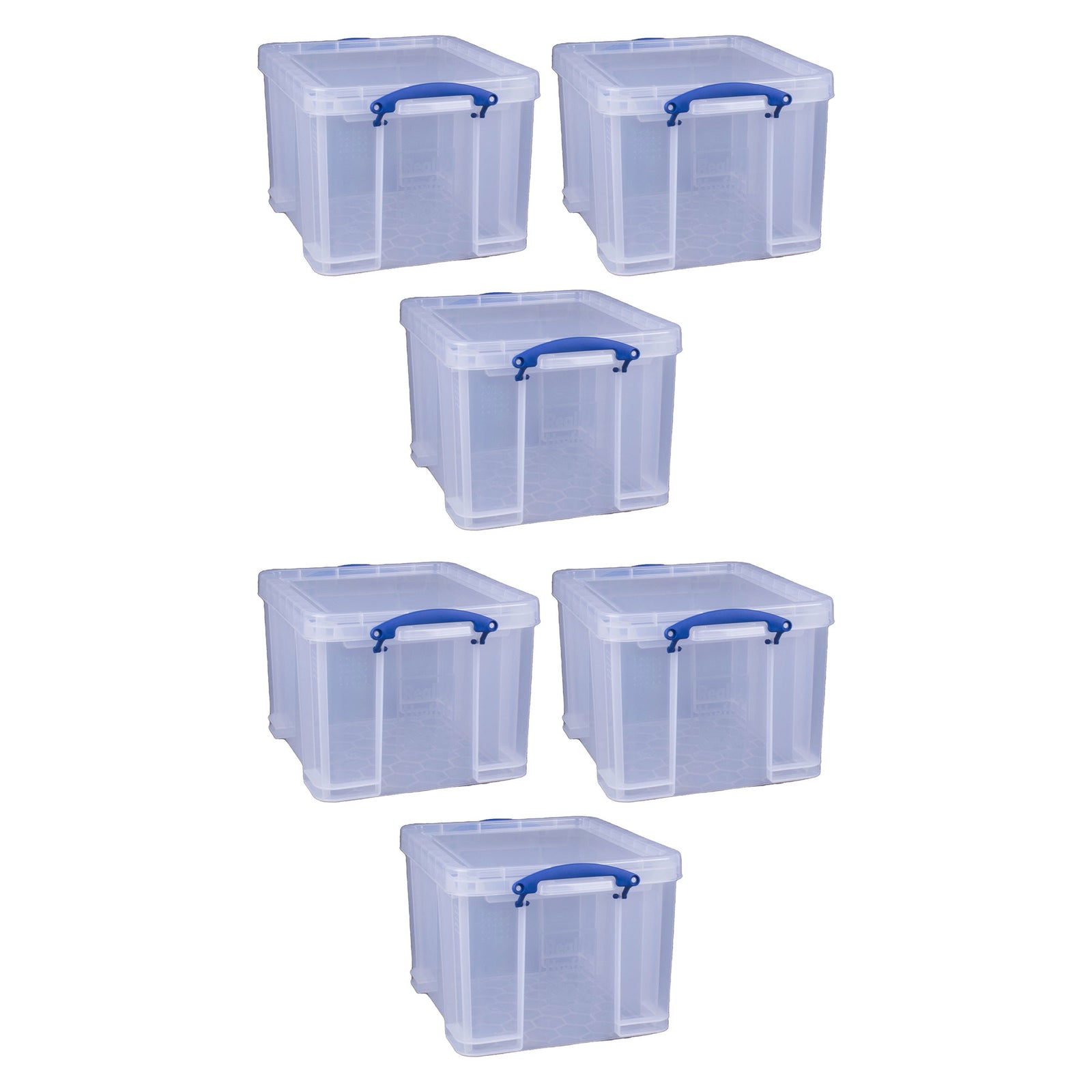 Really Useful Box 32 Liter Storage Container w/Snap Lock Handles, 6 Pack, Clear - VMInnovations