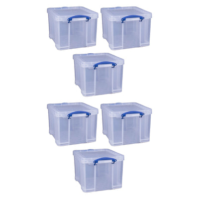 Really Useful Box 32 Liter Storage Container w/Snap Lock Handles, 6 Pack, Clear - VMInnovations
