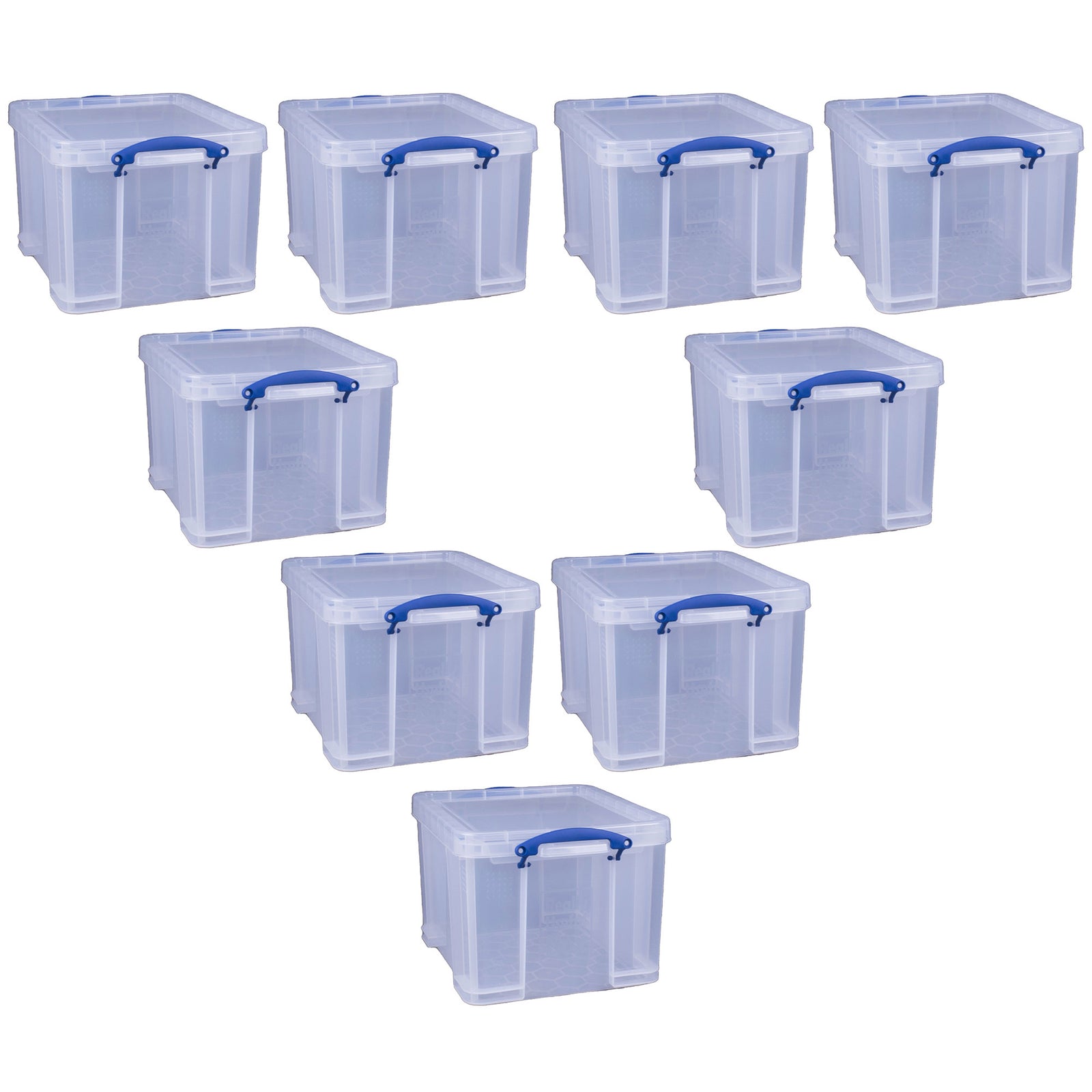 Really Useful Box 32 Liter Storage Container w/Snap Lock Handles, 9 Pack, Clear - VMInnovations