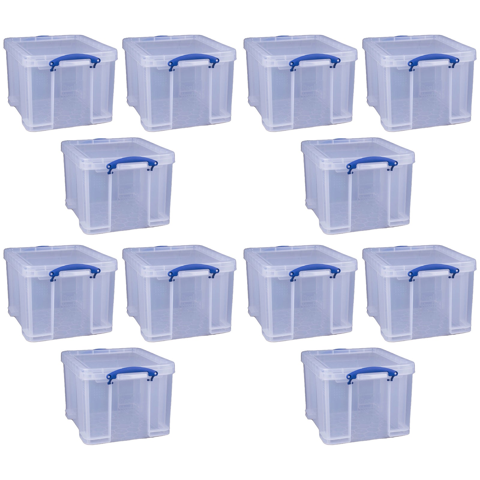 Really Useful Box 32 Liter Storage Container w/Snap Lock Handles, 12 Pack, Clear - VMInnovations