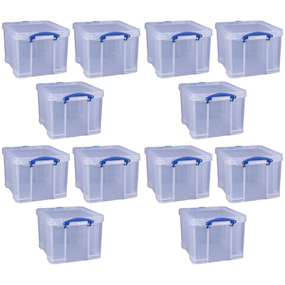 Really Useful Box 32 Liter Storage Container w/Snap Lock Handles, 12 Pack, Clear - VMInnovations