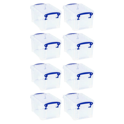 Really Useful Box 1.6L Storage Container w/Snap Lid & Clip Lock Handle, 8 Pack - VMInnovations