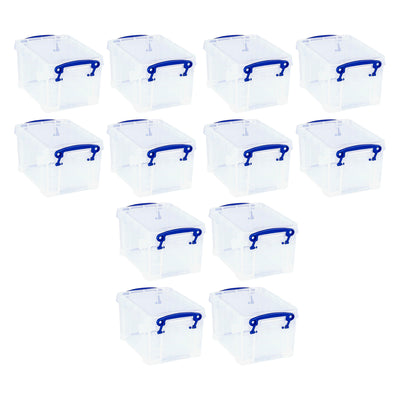Really Useful Box 1.6L Storage Container w/Snap Lid & Clip Lock Handle, 12 Pack - VMInnovations