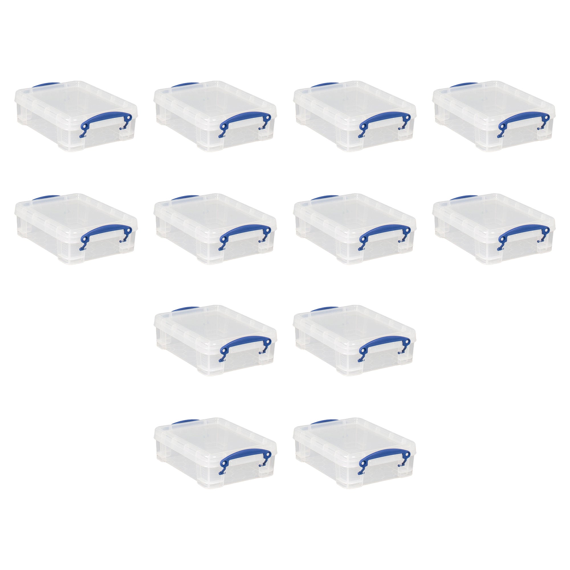 Really Useful Box 1.75L Storage Bin w/Snap Lid & Clip Lock Handle, 12 Pck, Clear - VMInnovations