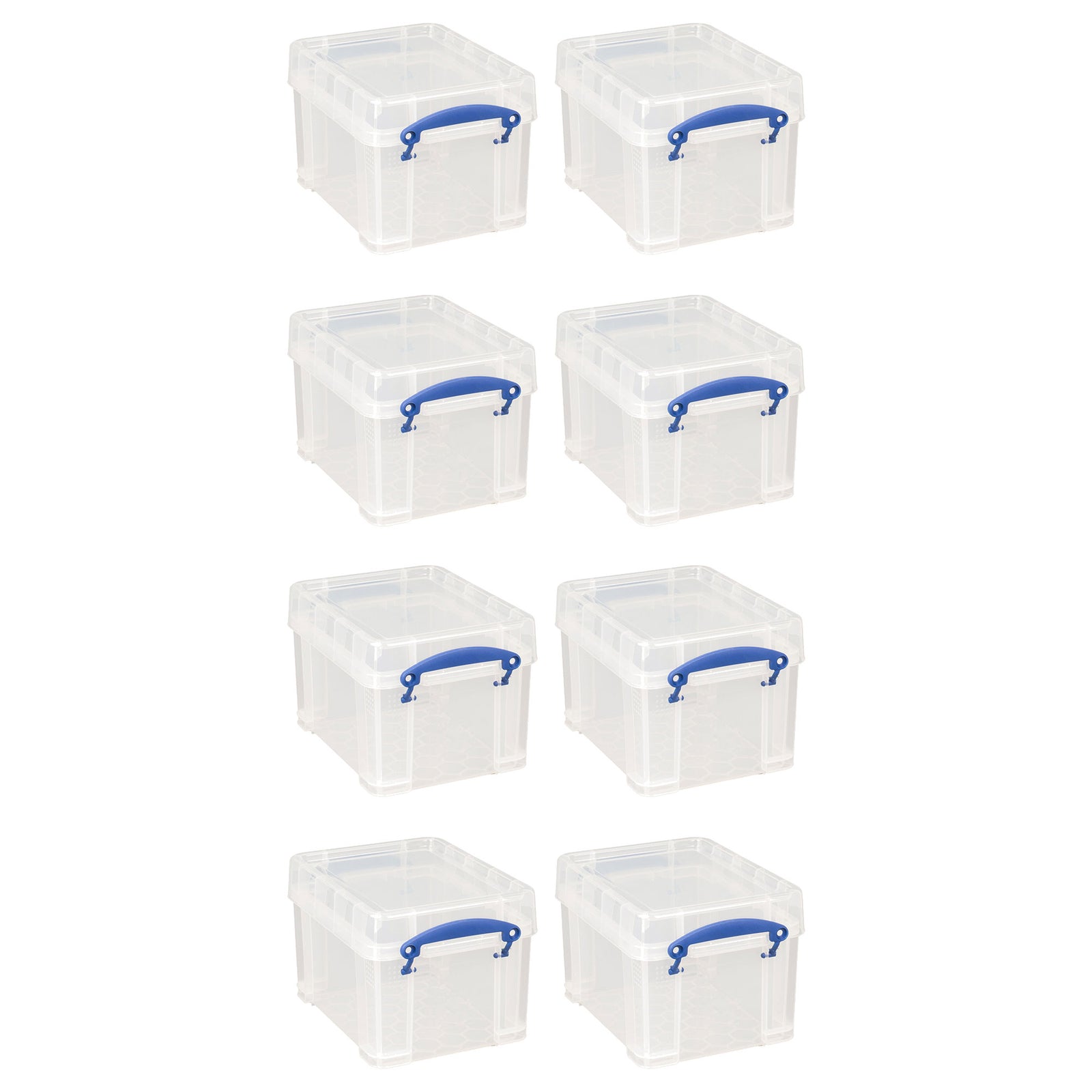 Really Useful Box 3 Liter Snap Lid Storage Bin for Music Storage, 8 Pack, Clear - VMInnovations