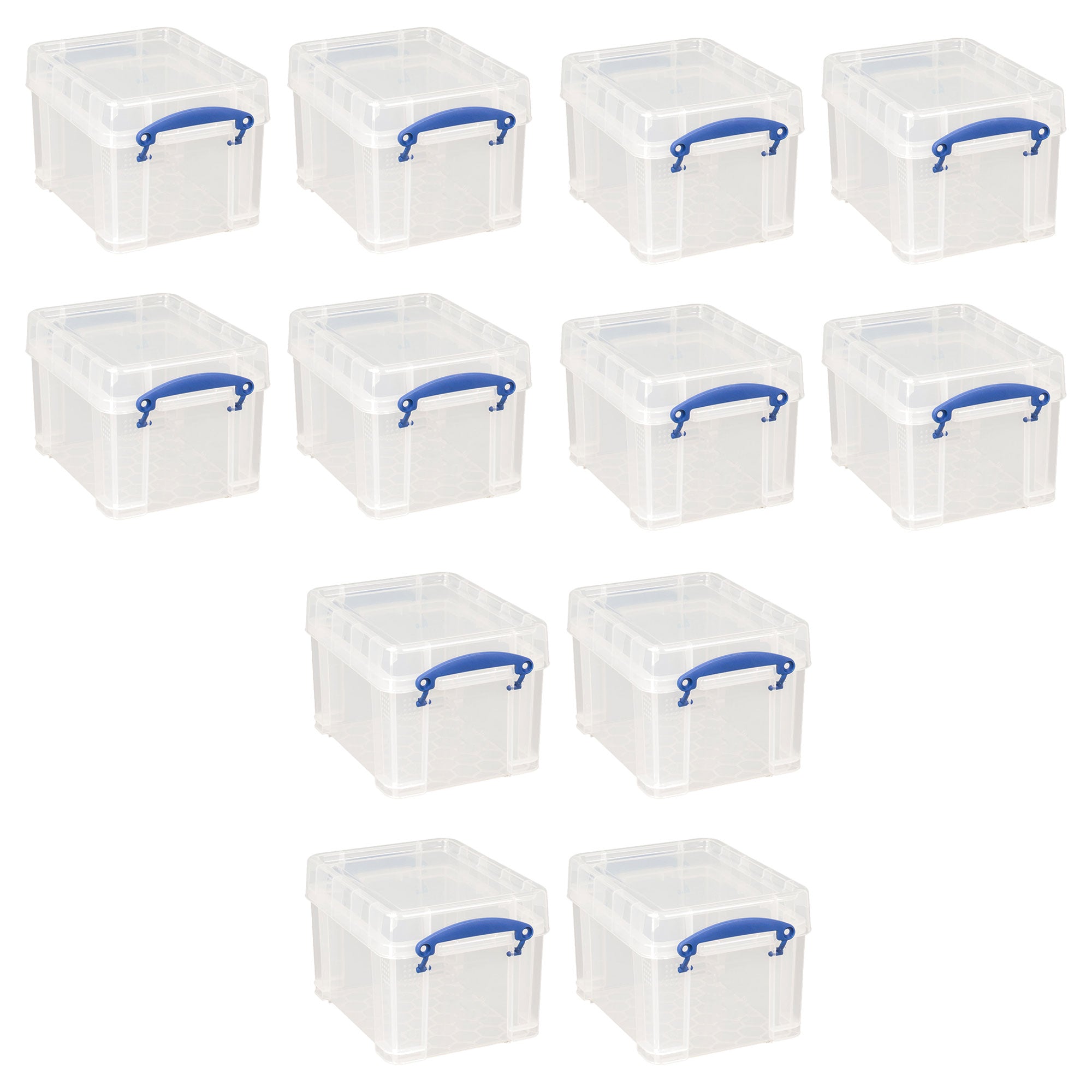 Really Useful Box 3 Liter Snap Lid Storage Bin for Music Storage, 12 Pack, Clear - VMInnovations
