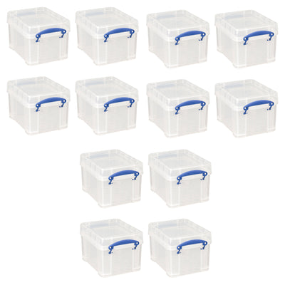 Really Useful Box 3 Liter Snap Lid Storage Bin for Music Storage, 12 Pack, Clear - VMInnovations