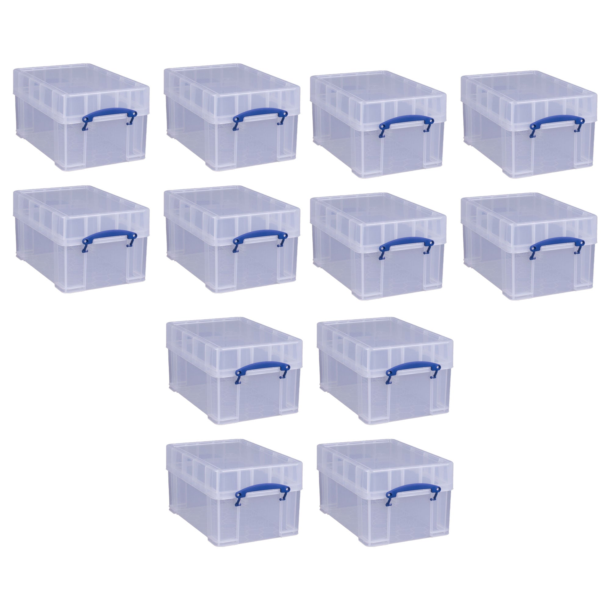 Really Useful Box 9 Liters Transparent Storage Container with Snap Lid, 12 Pack - VMInnovations