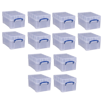 Really Useful Box 9 Liters Transparent Storage Container with Snap Lid, 12 Pack - VMInnovations