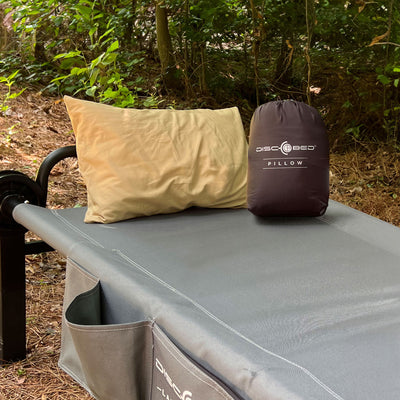 Disc-O-Bed Lightweight Travel Pillow, Packable with Washable Cover, Cappuccino - VMInnovations