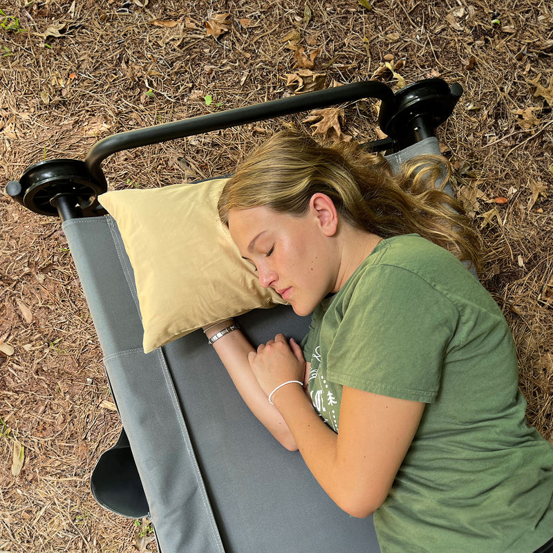 Disc-O-Bed Lightweight Travel Pillow, Packable with Washable Cover, Cappuccino