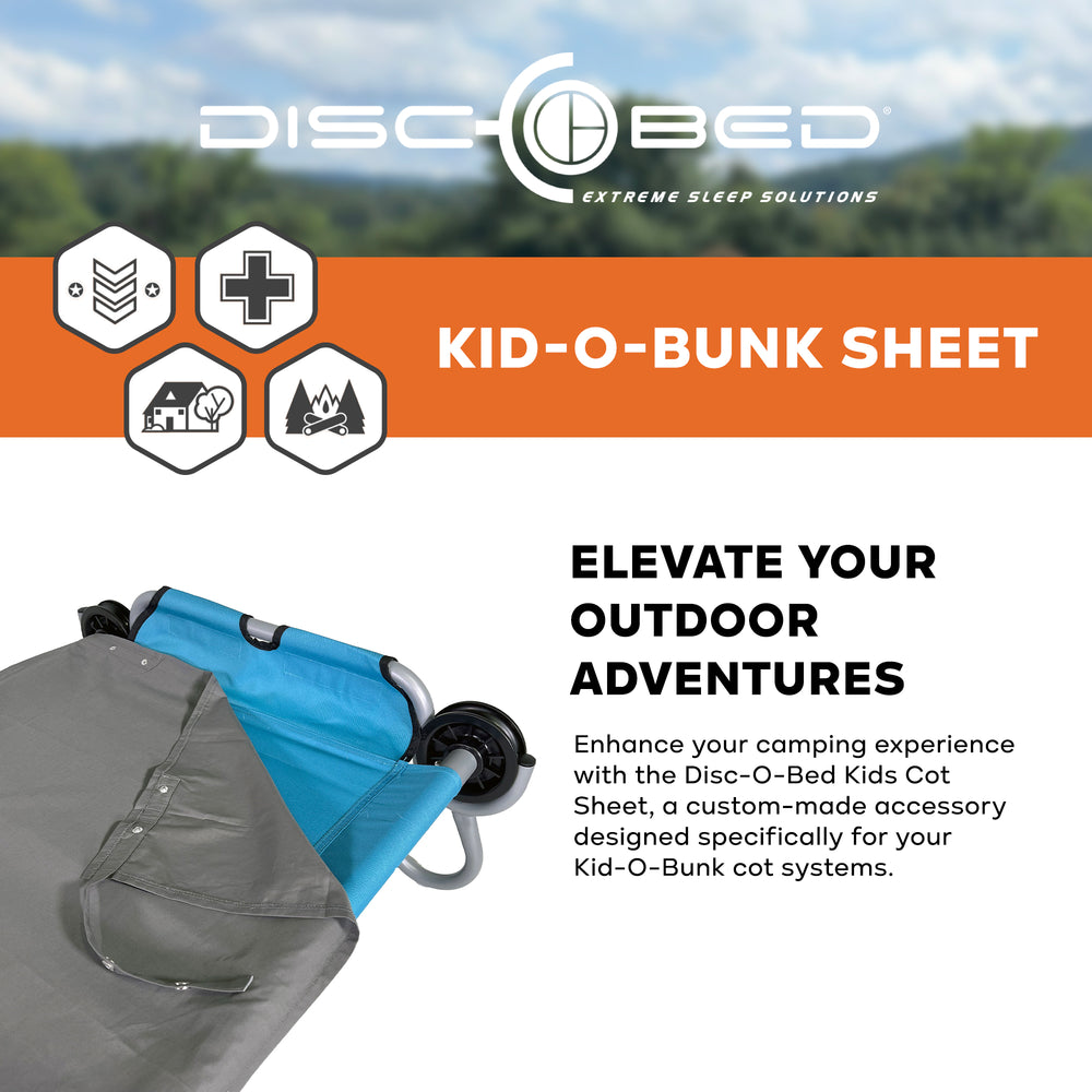Disc-O-Bed Kids Sheet for Portable Folding Bed Systems, Grey (Open Box) - VMInnovations