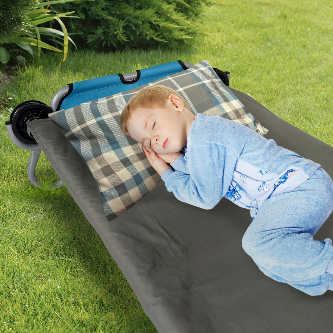 Disc-O-Bed Kids Cot Sheet for Portable Folding Bed Systems & Camping, Grey(Used) - VMInnovations