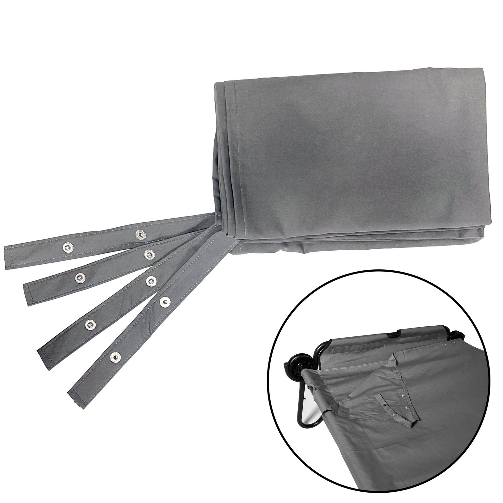 Disc-O-Bed 2XL Cot Sheet for Portable Folding Bed Systems and Camping, Grey - VMInnovations