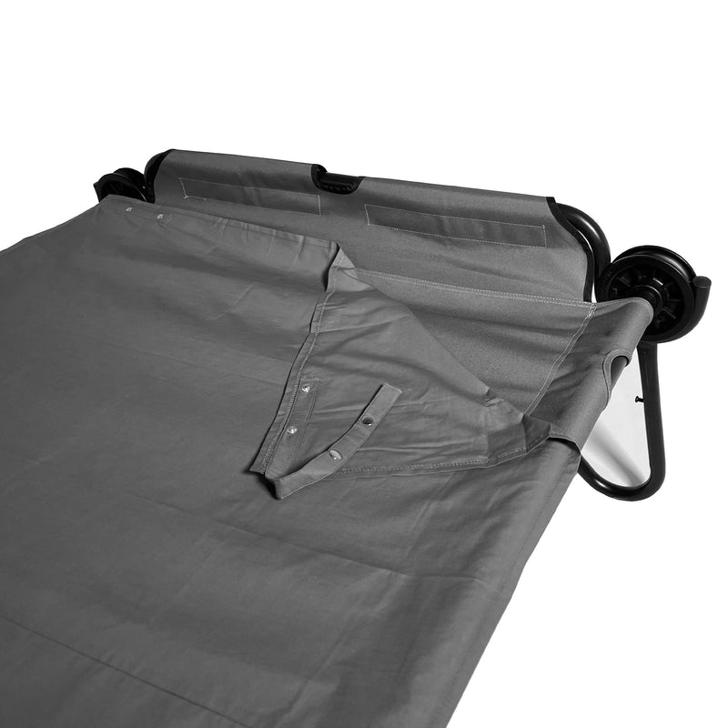 Disc-O-Bed 2XL Cot Sheet for Portable Folding Bed Systems and Camping, Grey