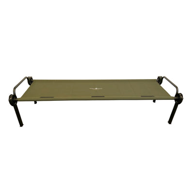 Disc-O-Bed ONE Lightweight Folding Camping Cot Bed for Adults, Olive Green(Used) - VMInnovations