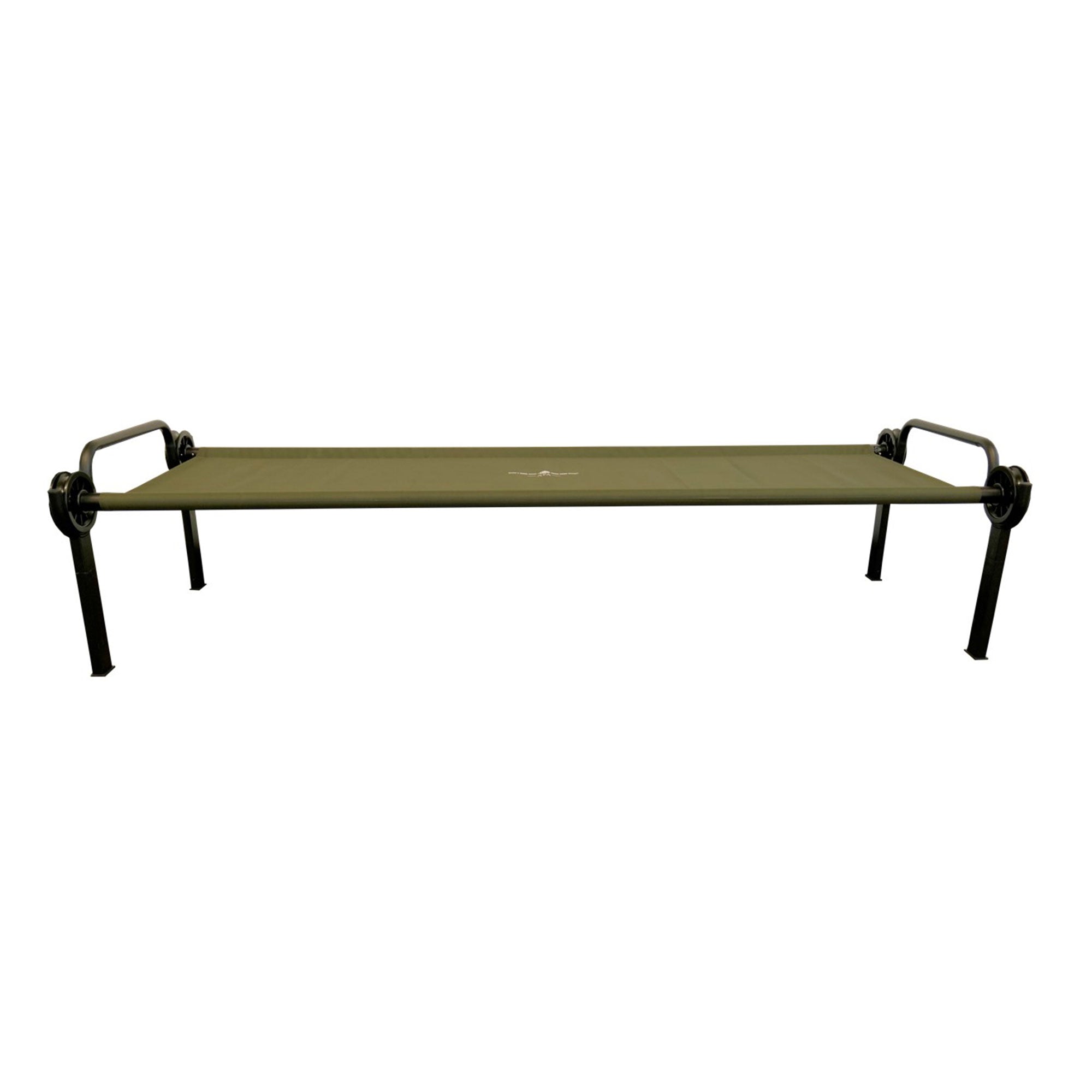 Disc-O-Bed ONE Large Lightweight Folding Camping Cot Bed for Adults, Olive Green - VMInnovations