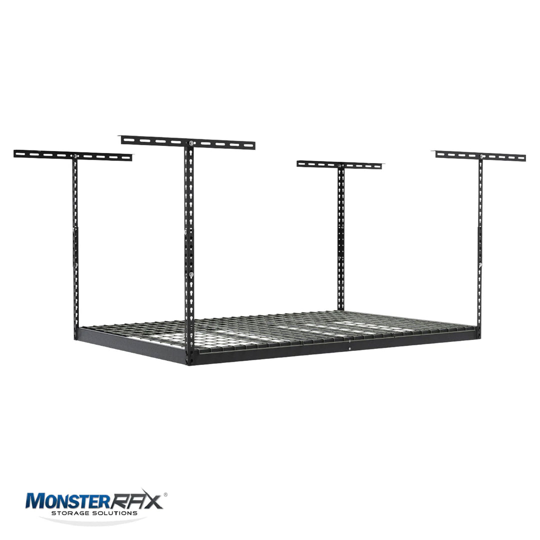 MonsterRax 4' x 6' Overhead Garage Storage Rack Holds 500 lbs, White (Open Box)