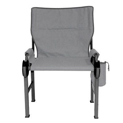 Disc-O-Bed Outfitter Disc-Chair with Compartments for Outdoor Camping, Grey