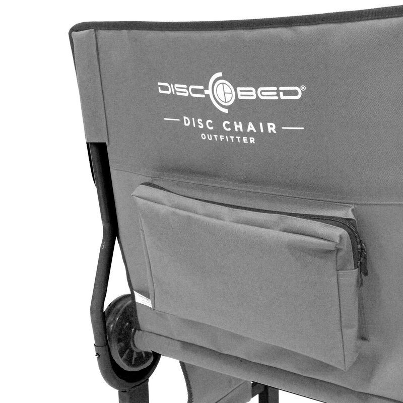 Disc-O-Bed Outfitter Disc-Chair with Compartments for Outdoor Camping, Grey