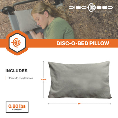 Disc-O-Bed Lightweight Compact Travel Pillow, Packable with Washable Cover, Grey