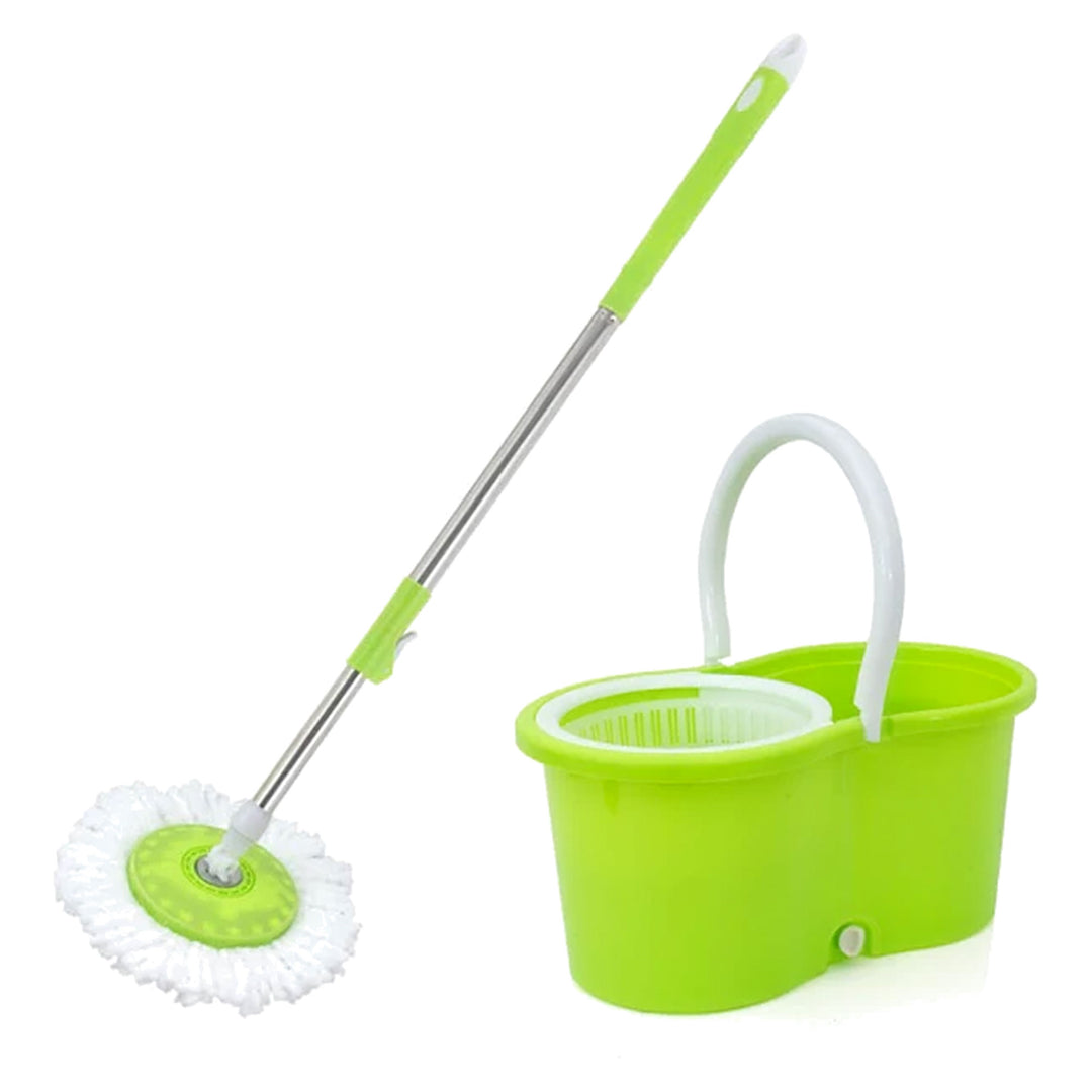 NEAT LIVING Spin Mop & Bucket Set, All-In-One Cleaning System with 2 Mop Heads