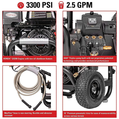 Simpson PowerShot Professional Pressure Washer, Black (Used) - VMInnovations