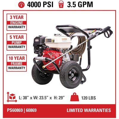 Simpson PowerShot Professional Cold Pressure Washer, Red (Refurbished)