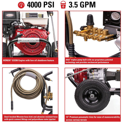 Simpson PowerShot Professional Cold Pressure Washer, Red (Refurbished)