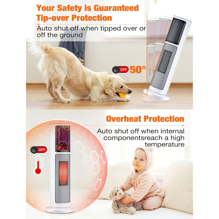 Trustech Tower Space Heater w/Remote, 3 Modes, & Thermostat, White (For Parts)