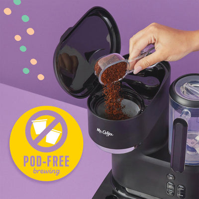 Mr. Coffee 3-in-1 Single Serve Coffee Maker, Iced or Hot, Blender,Gray(Open Box) - VMInnovations