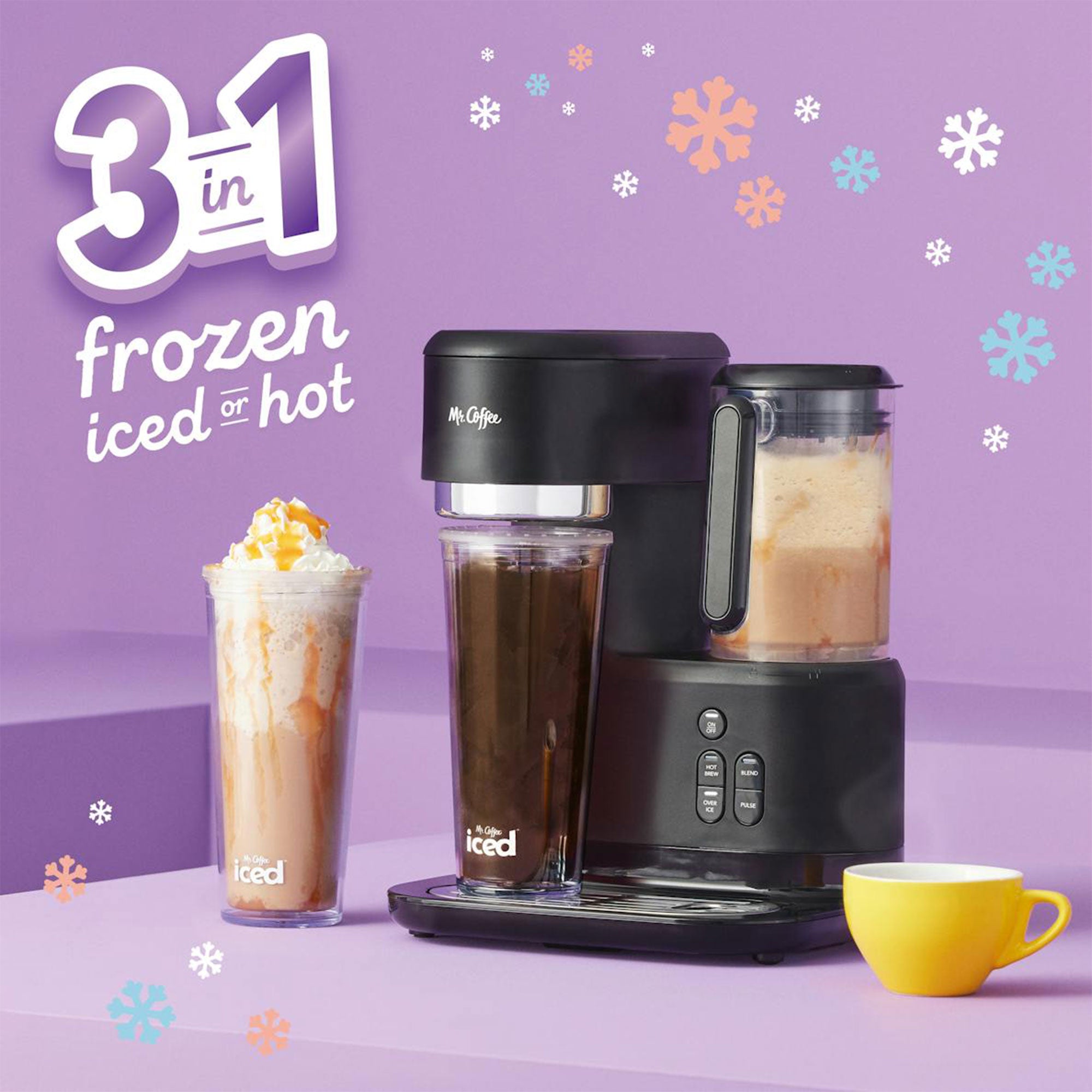 Mr. Coffee 3-in-1 Single Serve Coffee Maker, Iced or Hot, Blender,Gray(Open Box) - VMInnovations