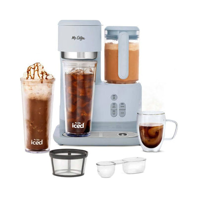 Mr. Coffee 3-in-1 Single Serve Coffee Maker, Iced or Hot, Frappe Blender, Gray