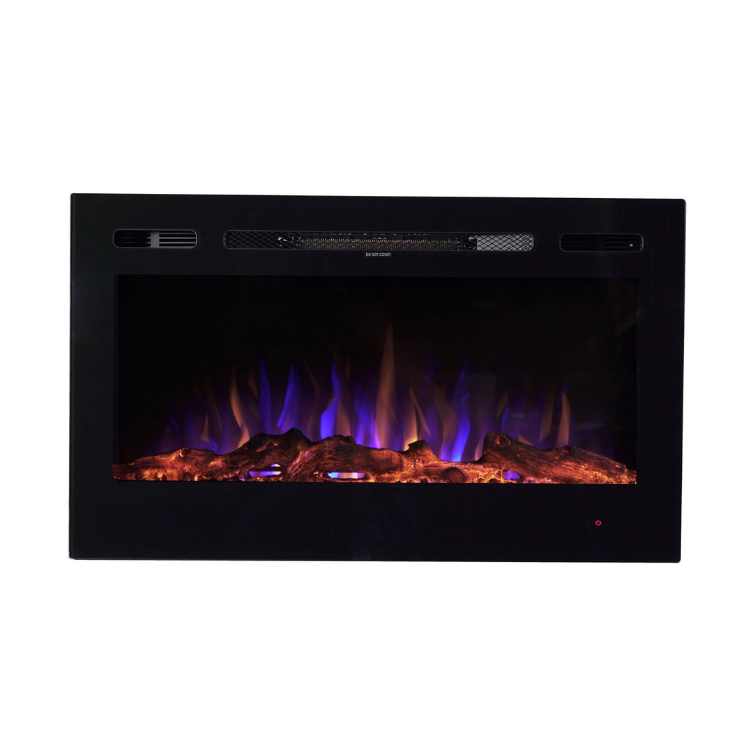 EdenBranch Electric Fireplace, Recessed or Wall Mount, Adjustable Heat, 36 Inch - VMInnovations