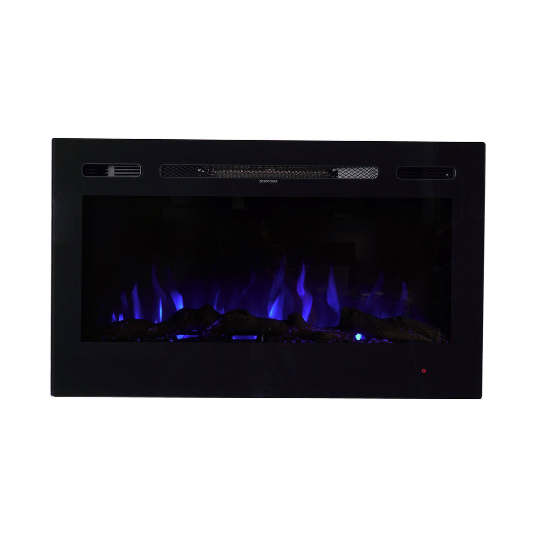 EdenBranch Electric Fireplace, Recessed or Wall Mount, Adjustable Heat, 36 Inch