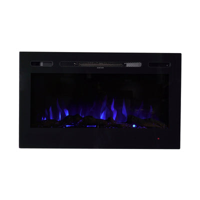 EdenBranch Electric Fireplace, Recessed or Wall Mount, 36 Inch (Open Box) - VMInnovations