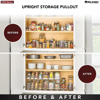 Rev-A-Shelf 9" Pullout Organizer for Cabinets, Single Tier Shelf, 5WU1-5W1-1 - VMInnovations