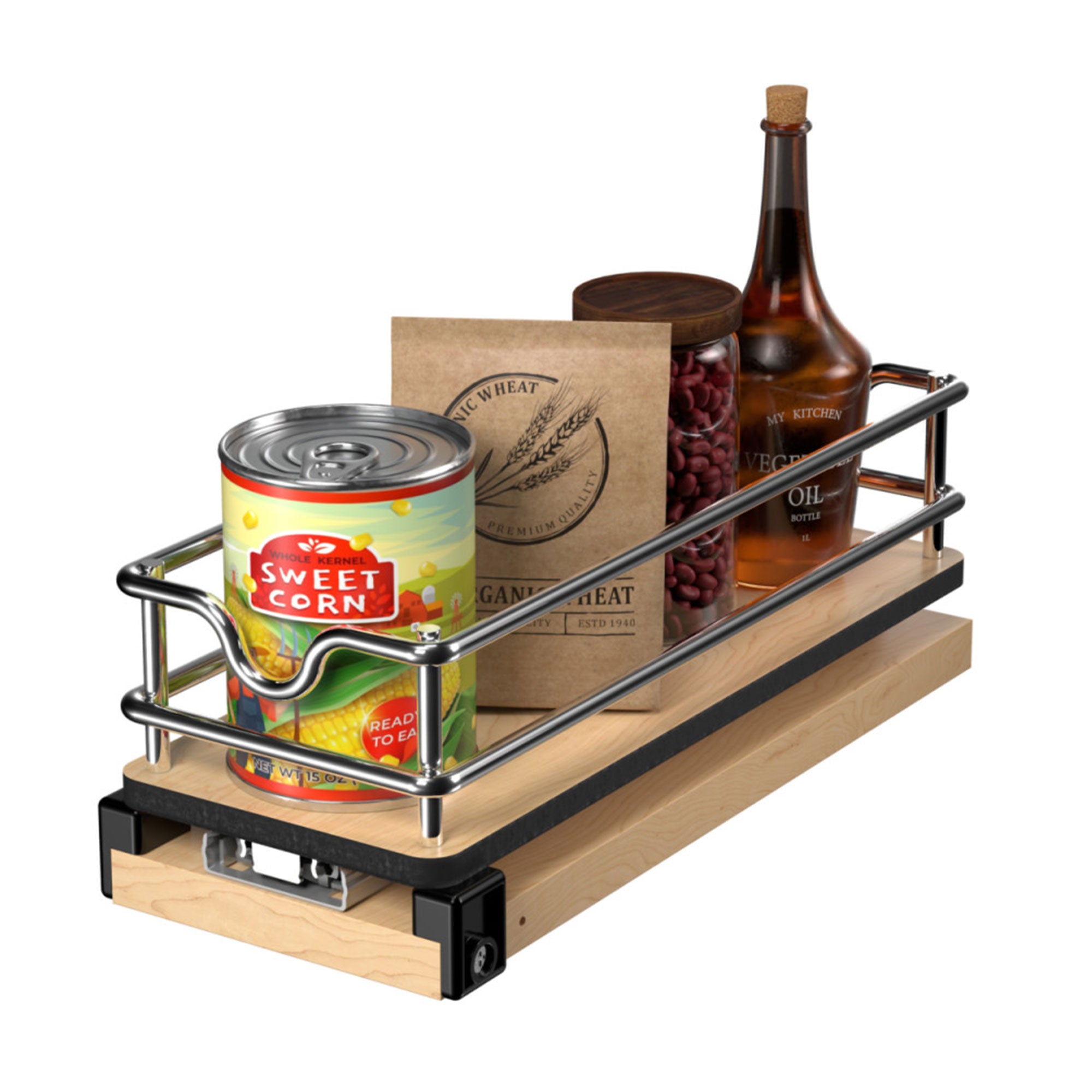Rev-A-Shelf 9" Pullout Organizer for Cabinets, Single Tier Shelf, 5WU1-5W1-1 - VMInnovations