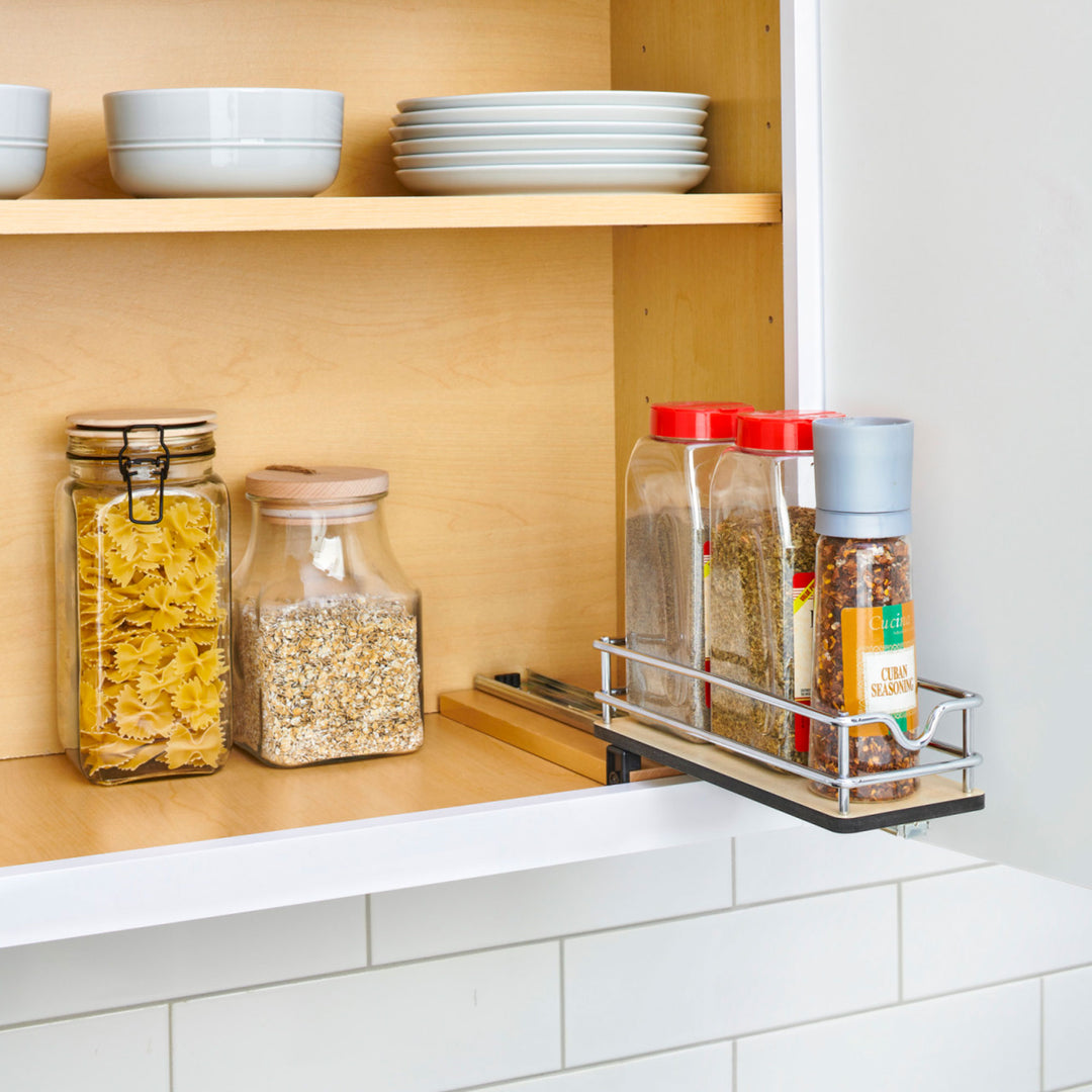 Rev-A-Shelf 9" Pullout Organizer for Cabinets, Single Tier Shelf, 5WU1-5W1-1