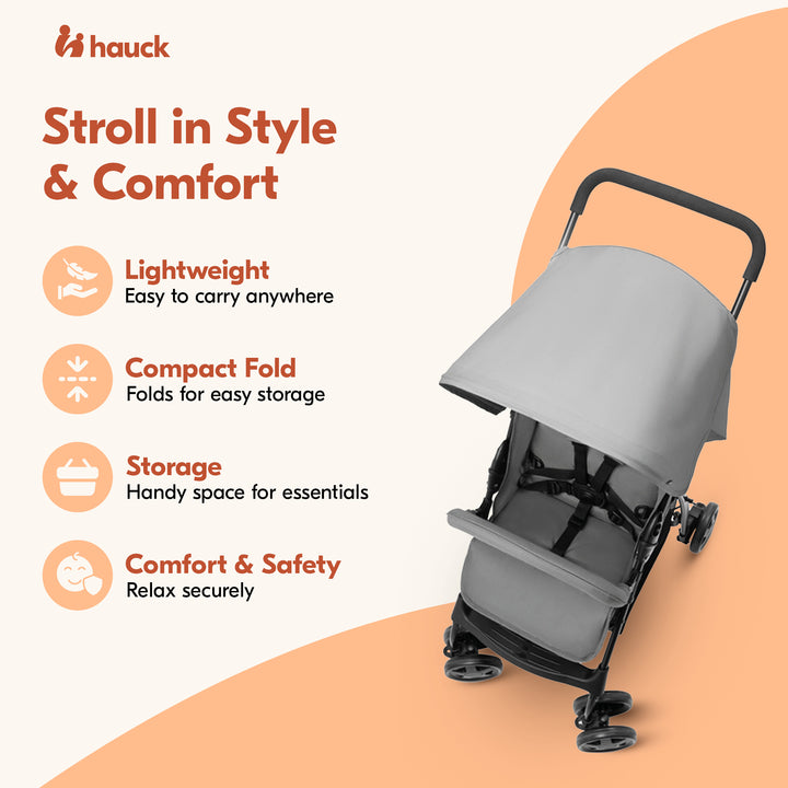 hauck Sport T13 Lightweight Compact and Foldable Stroller, Push Chair (Open Box)