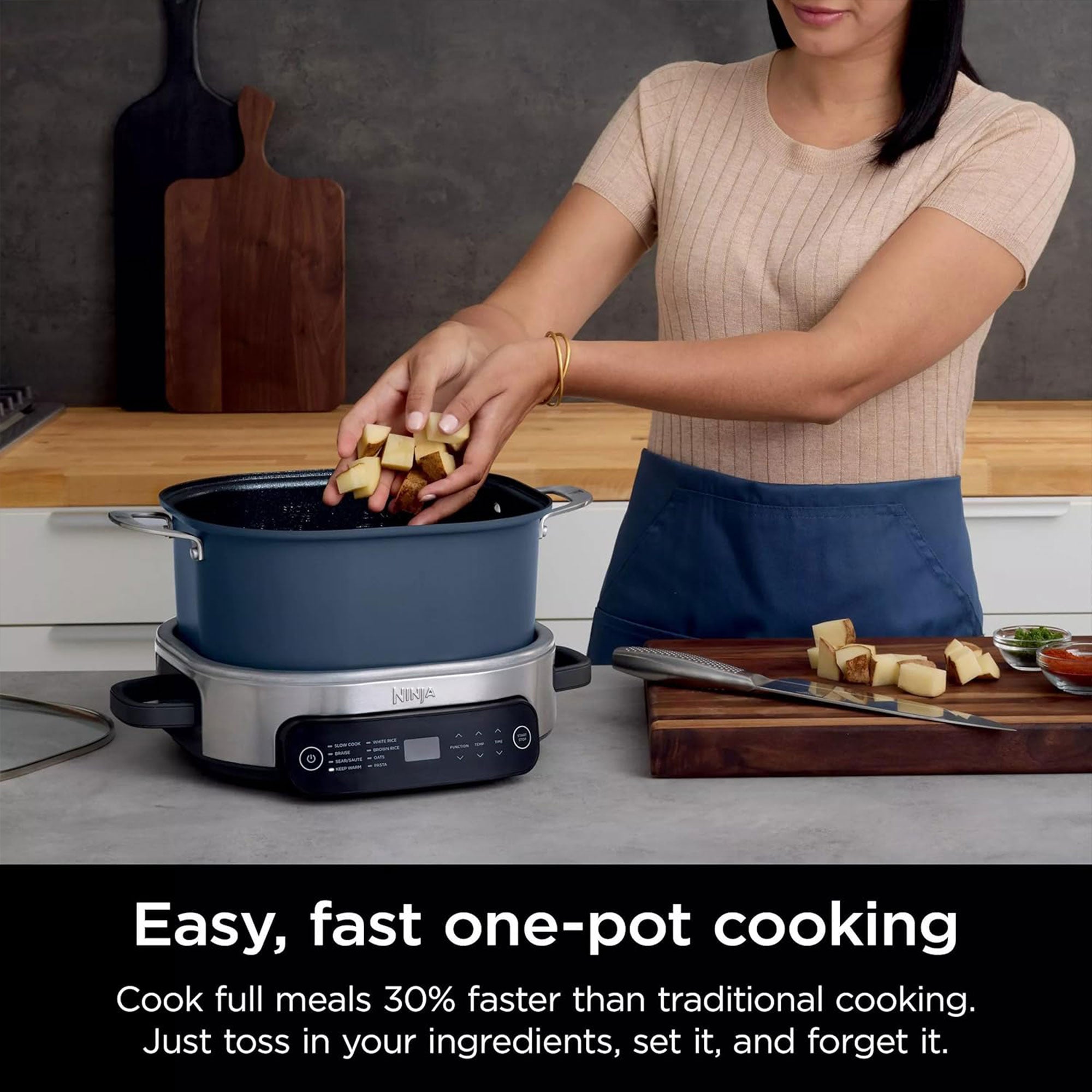 Ninja 8 In 1 Foodi Everyday Possible Cooker Pro, Merlot, (Used) - VMInnovations