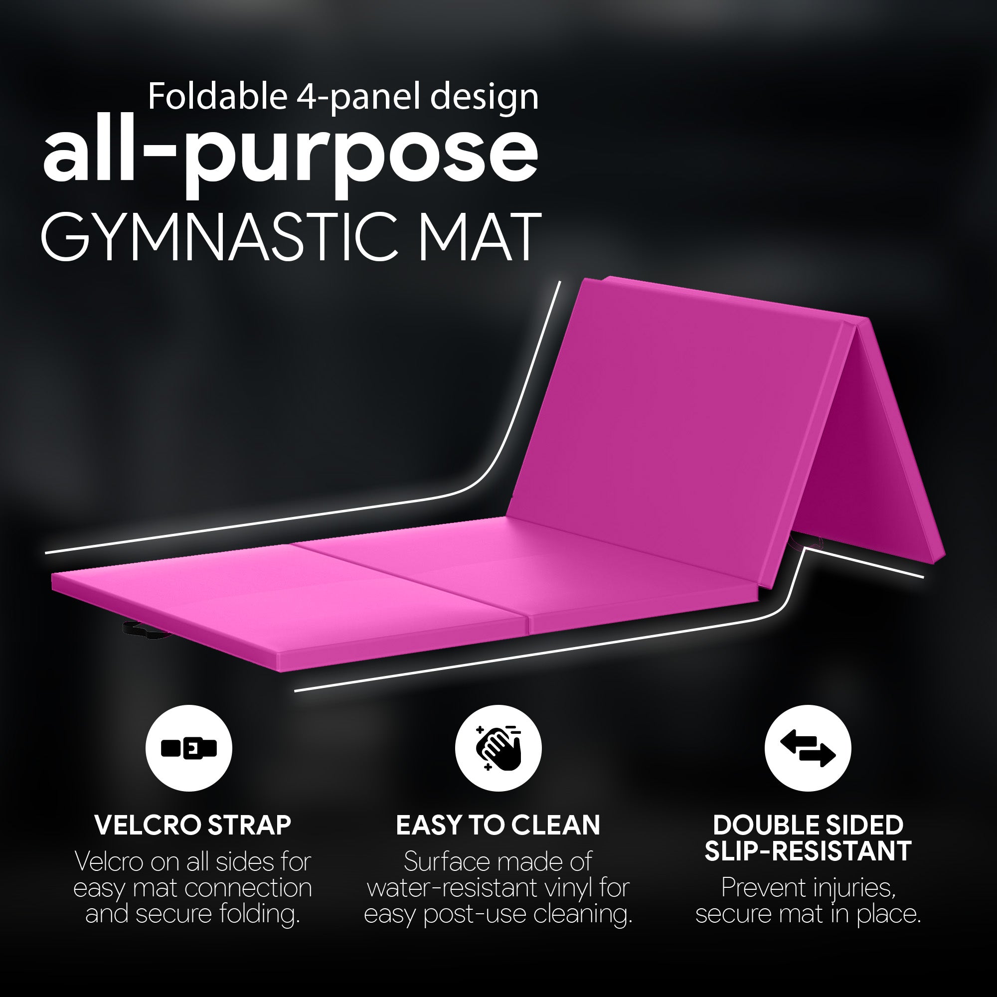 BalanceFrom Fitness All Purpose Mat with 8 Ft Balance Beam Gymnastic Set, Pink - VMInnovations