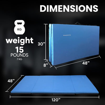 BalanceFrom Fitness All Purpose Mat with 8 Ft Balance Beam Gymnastic Set, Blue