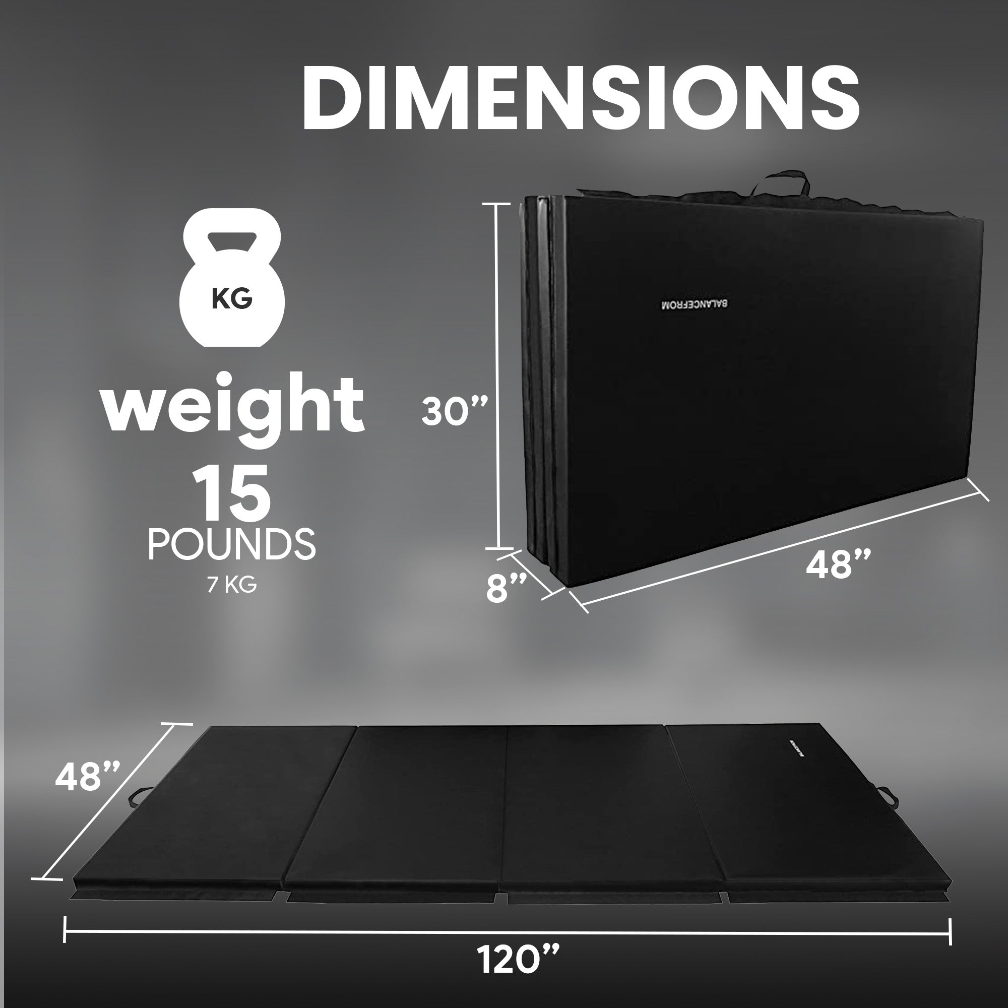 BalanceFrom Fitness All Purpose Mat with 8 Ft Balance Beam Gymnastic Set, Black - VMInnovations