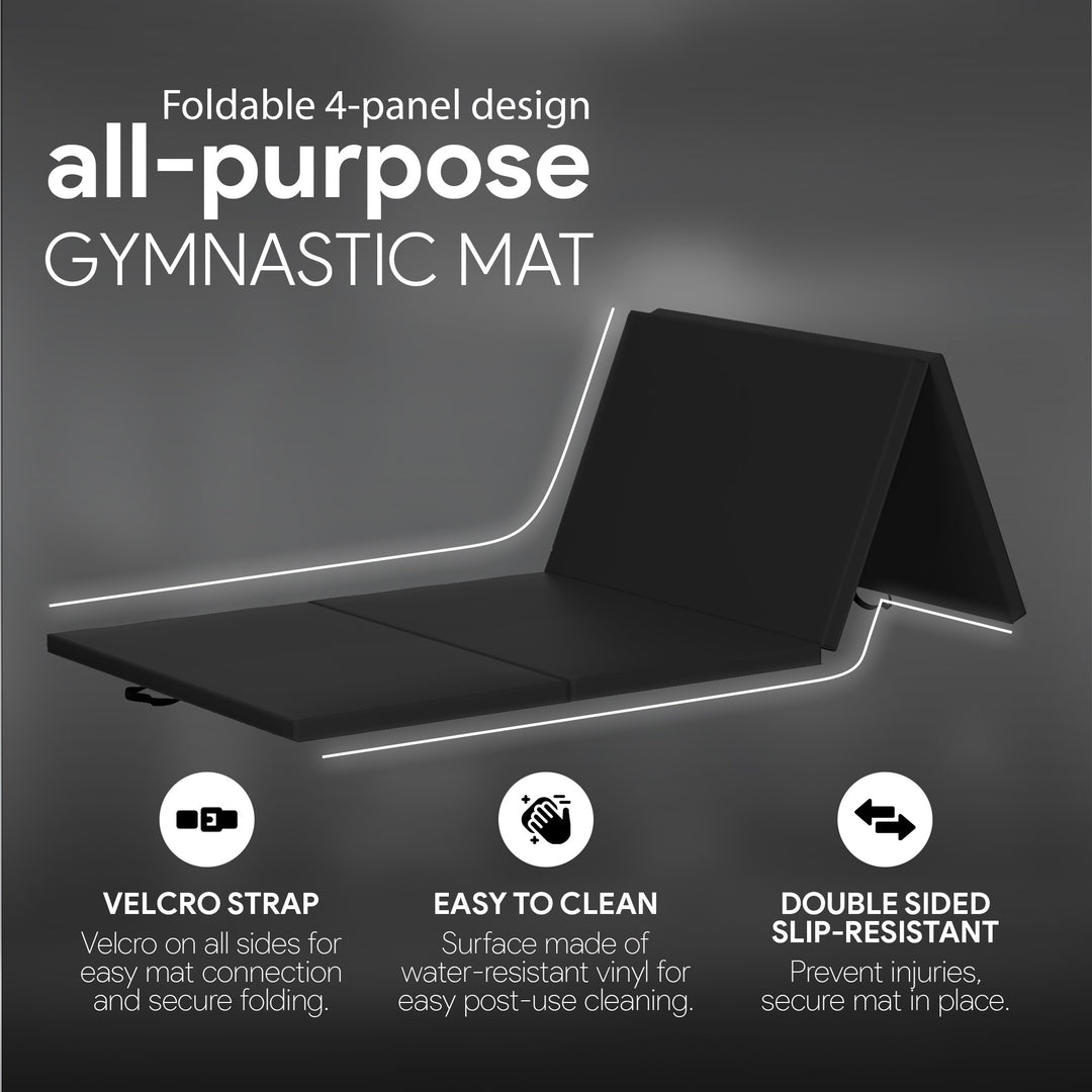 BalanceFrom Fitness All Purpose Mat with 8 Ft Balance Beam Gymnastic Set, Black