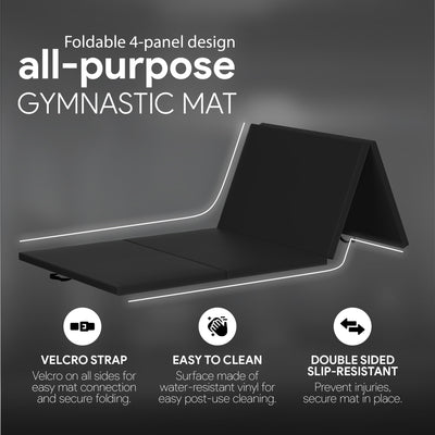 BalanceFrom Fitness All Purpose Mat with 8 Ft Balance Beam Gymnastic Set, Black - VMInnovations
