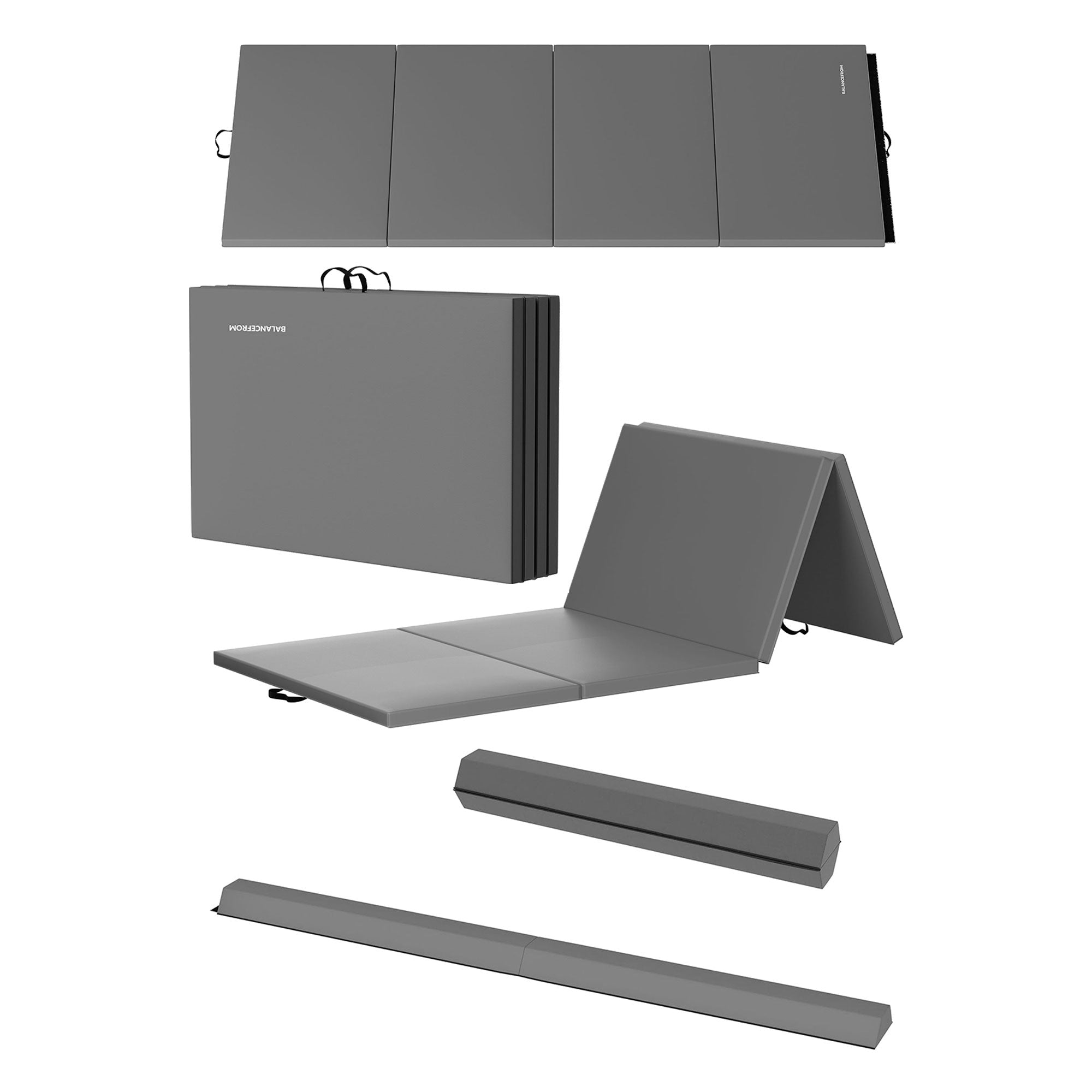 BalanceFrom Fitness All Purpose Mat with 8 Ft Balance Beam Gymnastic Set, Gray - VMInnovations