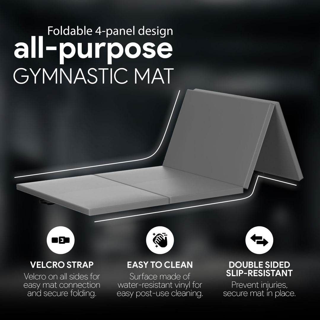 BalanceFrom Fitness All Purpose Mat with 8 Ft Balance Beam Gymnastic Set, Gray